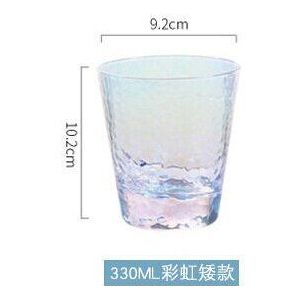 6 Pcs Rainbow Cup Gehamerd Glas Magic Cup Kleurrijke Water Tumbler Kleurrijke Wijn Beker Sap Glas Drink Mok Beker vaas