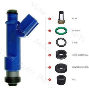 10 Sets Brandstof Injector Reparatie Kits Micro Filters Oringen Seal Plastic Cap Voor 06-14 Toyota Yaris 1.5L VD-RK-0208
