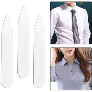 100Pcs Formele Voor Dress Shirt Hals Praktische Glad Kraag Blijft Accessoires Pvc Wit Tabs Botten Baleinen Kleding