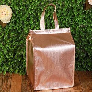 Rose gold koeltas cake wijn verse carrier cool tas thermische lunch picknick handtas thermos blikjes houder ijs pack cool tas