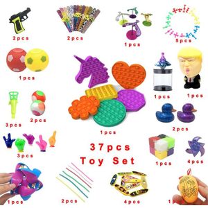 37 Pcs Pack Fidget Zintuiglijke Speelgoed Set Stress Relief Speelgoed Autisme Angst Pop Bubble Speelgoed Voor Kinderen Volwassenen