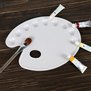 9 Wells Plastic Palet Art Verf Levert Plastic Tekening Lade Kleurenpalet Voor Olie Aquarel Wit Schilderen Pallet