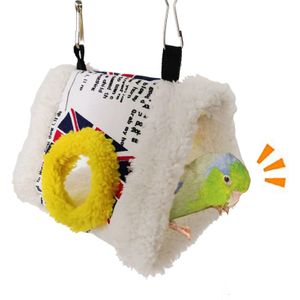 Vierkante Vogel Papegaai Nest Zachte Pluche Vogel Papegaai Hangmat Warme Opknoping Bed Voor Pet Cave Kooi Hut Tent Speelgoed Huis voor Kleine Dieren