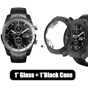 2-In-1 Protector Case + Screen Protector Voor Ticwatch Pro Smart Horloge Siliconen Cover Shell Gehard Glas film Voor Tic Horloge Pro