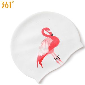 361 Siliconen Zwemmen Caps Voor Vrouwen Flamingo Meisje Badmuts Waterdichte Oor Bescherming Zwembad Wit Zwemmen Hoed
