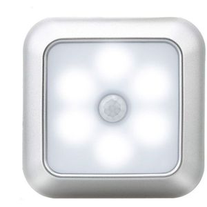 Led Kledingkast Licht Wandlamp Quadrate Creatieve Nachtlampje Smart Pir Inductie Lamp Bedlampje Voor Trappen Keuken Slaapkamer