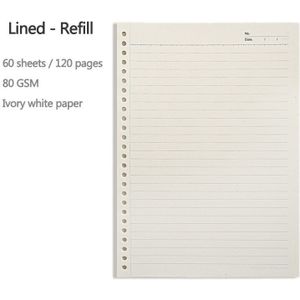 Losse Blad 20 Ringen Notebook Set A5 Bindmiddel Leeg, Grid, Gevoerd, cornell Planner Schetsboek/Dagboek/Bullet Journal School Notepad