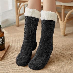 Vrouwen Sokken Winter Warm Thicken Soft Sleep Sokken Kamer Vloer Indoor Fleece Thermische Sweets Chenille Tapijt Wolen Slipper Sokken
