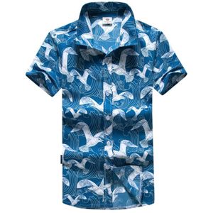 Zomer Korte Mouw Shirt Voor Mannen Vogel Print Beach Wear Shirts Mannen Hawaiian Shirts Top Camisa Casual Shirts tee Tops