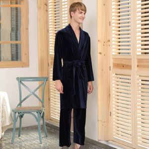 Elegante Zachte Fluwelen Pyjama Herfst En Winter Gewaad Broek Twee Stuk Pak Nachtjapon Home Service Mannen En Vrouwen nightrobe