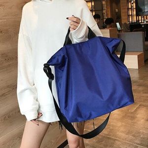 Nylon Handtassen Vrouwen Mannen Boodschappentassen Herbruikbare Boodschappentas Kleur Zwart Blauwe Zakken