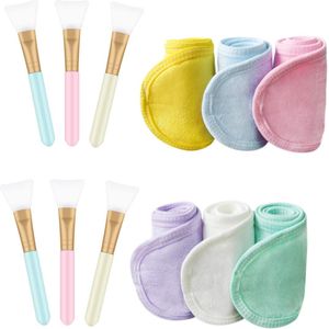 12 Stuks Spa Party Gunsten Siliconen Masker Borstels Facial Modder Applicator Klei Gereedschap Hoofdband Badstof Bruiloft Bruidsmeisje