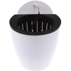Self Watering Effen Kleur Bloempot Muur Opknoping Resin Automatische Plastic Planter Duurzaam Voor Tuin Balkon Met Haak