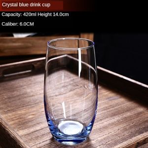 Blauw Transparant Wijn Glas Water Cup Ovale Bier Hotel Gorgelen Glazen Beker Melk Cup Thuiskantoor Melk Drinkware Mok Whisky glas