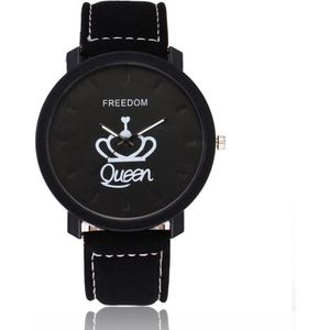Relogio Koppels Horloge Koning & Koningin Lederen Quartz Horloge Heren Dames Mode Sport Klok Mannen Vrouwen Horloges