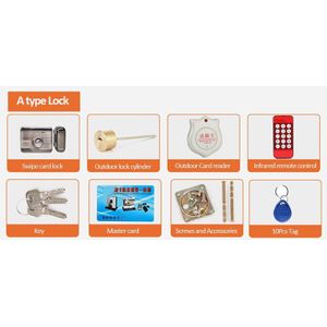 1000 Gebruikers Keyless Elektronische Deurslot Swipe Card Slot Afstandsbediening Lock Key Swipe Sloten Met Id Card Reader