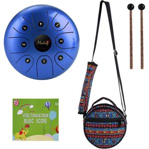 Ammoon 5.5 Inches Mini Staal Tong Drum 8 Notes C-Key Handpan Drum Steel Pocket Drum Percussie Instrument