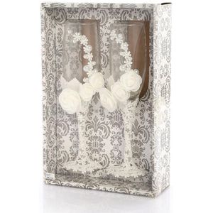 2 Stuks Bruiloft Champagne Glazen Set Bruid Bruidegom Roosteren Glas Drink Cup Crystal Fluiten Rode Wijn Goblet Decor Lover