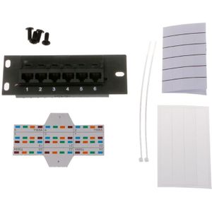 6 poort CAT5 CAT5E Patch Panel RJ45 Networking Wall Mount Rack Beugel LX9A