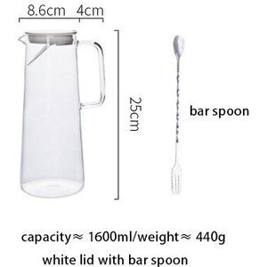 MDZF SWEETHOME 56 Oz Glas Pitcher Water Kruik met Rvs Zeef Sap Iced Thee Warm of Koud Water Pot met Bar Lepel