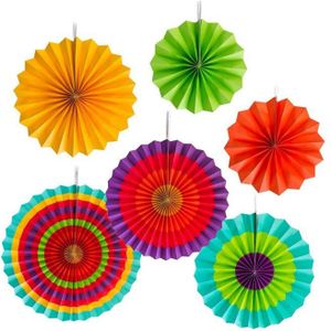 6 stks/partij Opengewerkte Papier Fans Bloem Verjaardagsfeestje Decoraties Kid Souvenirs Voor De Jaar Wedding Graduation Party Decor ZXH