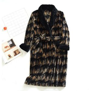 Mannen Winter Gewaad Warme Dikke Flanellen Pyjama Mannelijke Badjas Homewear Comfortabele Nachtkleding Home Kleding