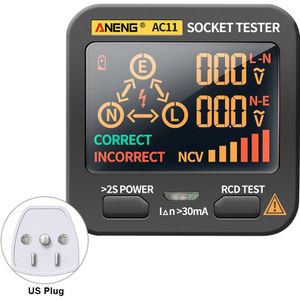 Non Contact Lekkage Bescherming Muur Stopcontact Tester Lcd Display Voltage Meting Fase Meter Rcd Backlight Elektrische