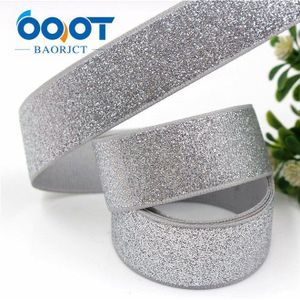 Ooot Baorjct G-18522-255,22 Mm 10 Yards Glitter Linten Thermische Overdracht Gedrukt Grosgrain Bruiloft Accessoires Diy Materialen