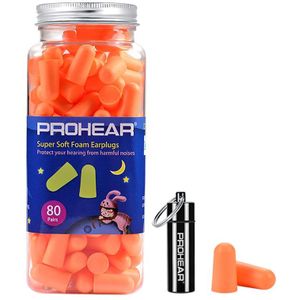 Zohan 80 Pairs Foam Oordopjes Noise Herbruikbare Blocker/Filter Geluiddichte Oorkappen Voor Slapen Oordopjes Siliconen Draagtas