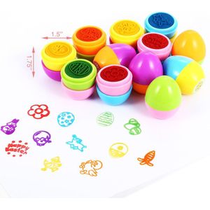 Glorystar 12 Stuks Kinderen Kid Creatieve Kleurrijke Happy Easter Egg Stamper Speelgoed Set Voor Party Game