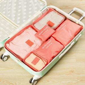Bagage Packing Cube Koffer 6 Stks/set Reizen Opbergtas Kleren Tidy Pouch Organizer Draagbare Container Waterdichte Case