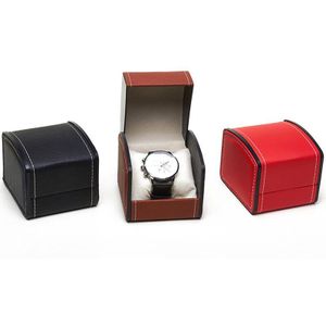 Single Horloge Dozen Mode Kunstleer Vierkante Jewelry Case Display Box Horloges Draagbare Duurzaam Vitrinekast