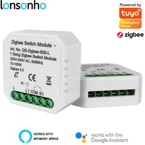 Lonsonho Tuya Zigbee Smart Switch Module Zonder/Met Neutrale Eu 220V Smartlife Zigbee2MQTT Zha Yandex Alice Alexa Google thuis