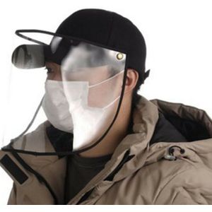 Beschermende Gezicht Shield Cover Hoed Anti Spugen Speeksel Kwijlen Visser Cap Met Afneembare Clear Gezichtsmasker Tweeërlei Gebruik Zon hoed
