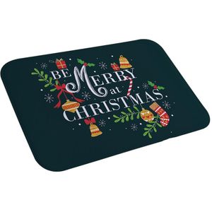 Qifu Vrolijk Kerstfeest Decoratie Deurmat Kerstman Printing Flanel Vloer Mat Antislip Mat Kerst Home Decoratie Deur Mat