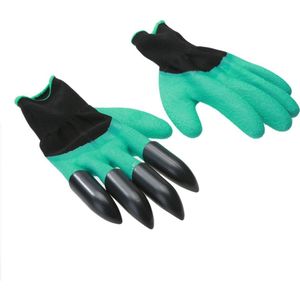 1 Paar Tuin Handschoenen Tuin Rubber Handschoenen Met Klauwen Rubber Polyester Bouwers Tuin Werk Latex Handschoenen