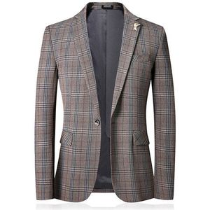 2022 Stijl Premium Kleurenschema Voor Mannen Slim Fit Business Plaid Blazers/Mannelijke Mode Leisure Suit Jas Plaid jassen S-3XL