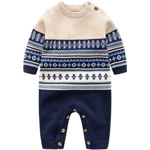 Winter Baby Kleding Katoen Lange Mouw Geborduurd Ronde Hals Gebreide Trui Peuter Pasgeboren Baby Jongen Romper