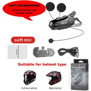 Kebidu Motorfiets Bluetooth Helm Headsets Intercom Voor 2 Rijders Bt Draadloze 100M Intercomunicador Motorbike Interphone Muziek