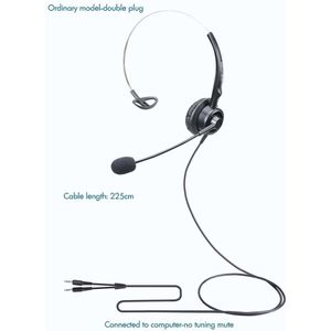 Telefoon Headset Crystal Hoofd Callcenter Headset, noise Cancelling Microfoon Met Dubbele 3.5Mm Plug/Usb Connector Voor Computer