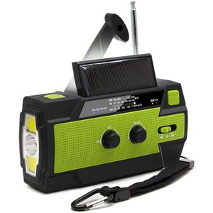 Emergency Radio Zaklamp Solar Usb Batterij Hand Crank Powered Radio Am/Fm/Wb 4000mA Power Bank Zaklamp IPX3 Waterdicht