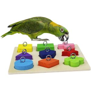 Vogel Intelligentie Training Speelgoed Papegaai Educatief Speelgoed Papegaai Houten Blok Puzzel Speelgoed Voor Kleine En Middelgrote Papegaaien En Vogels
