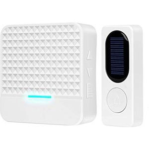 Wireless Doorbell With Led Night Light,Solar Door Bell Ring Waterproof Chime Kit No Batteries Required Remote Panel Push Button