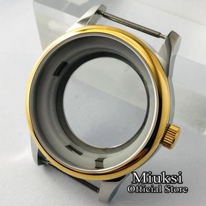 Miuksi 40mm zilver/goud case saffierglas stalen horloge fit ETA2836, Miyota8205, 821A, 8215 DG2813 3804 beweging