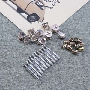 10 Sets Meubels Connectors Cam Fittings Pre-Ingevoegd Noten Ankers Meubels Schroef-In Moer Voor Houten Meubelen Kast lade