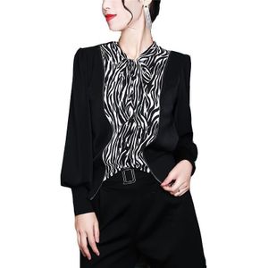 Xitao Patchwork Zebra Casual Blouse Vrouwen Tij Mode Stijl Stand Kraag Lange Lantaarn Mouw Persoonlijkheid Minderheid ZY3763