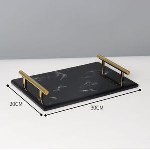 Europese Hars - Badkamer Accessoires - Marmeren Textuur - Vijf Stuk Set - Gouden Slag