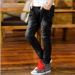 Jongens broek lente herfst zwarte jeans kinderen casual broek jongens jeans tiener broek kinderen casual broek 3-13 Y jongens uitloper