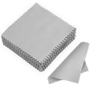 50 Pack Schone Poetsdoek Polijsten Doek Voor Sterling Verzilverd Goud Platina Sieraden Anti Aanslag #236383