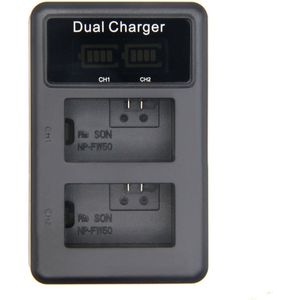 Camera Batterij Oplader LCD USB Dual Charger voor NP-FW50 Sony A6000 5100 a3000 a35 A55 a7s II alpha 55 alpha 7 EEN
